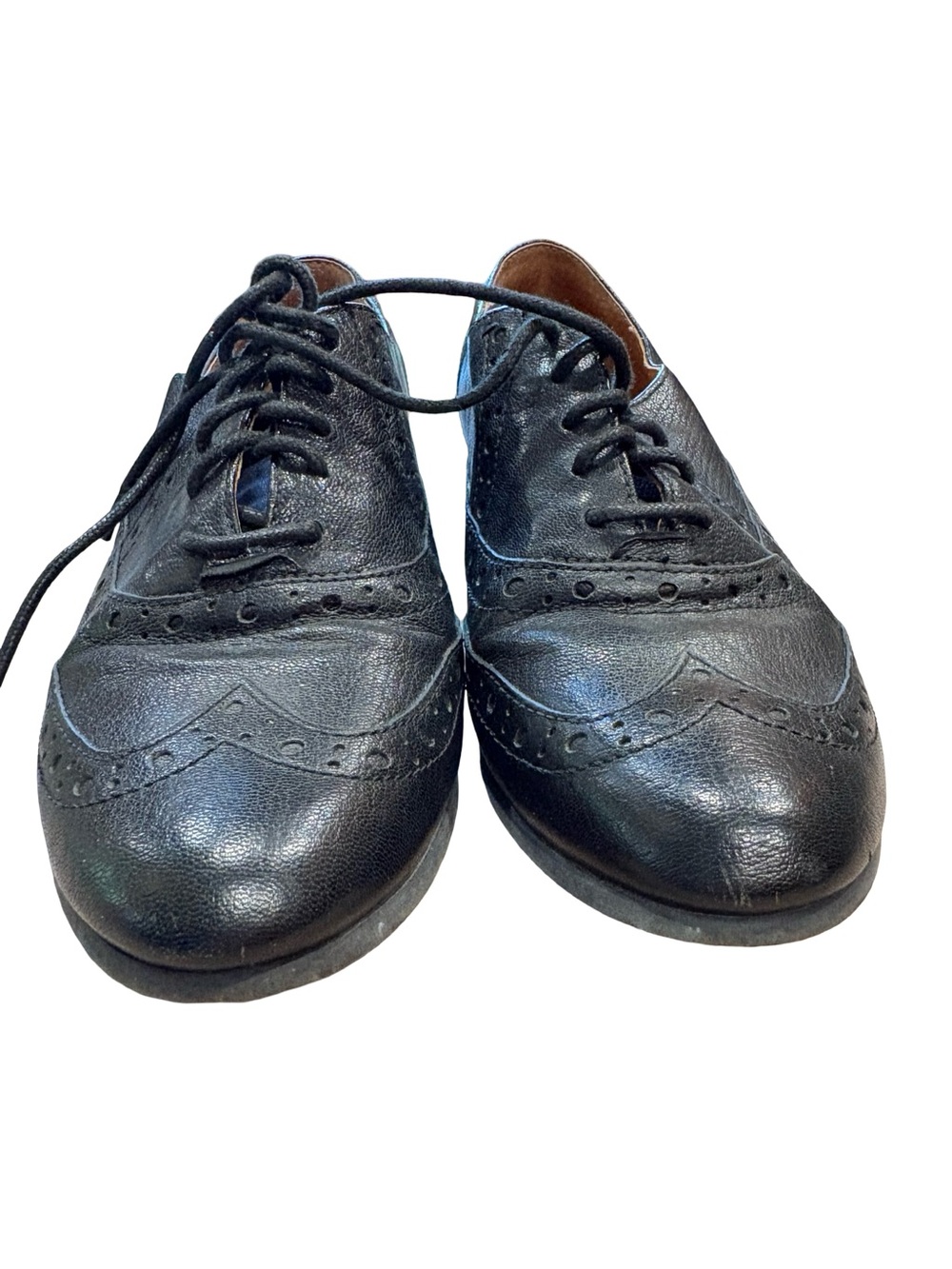 Classic Black Leather Wingtip Oxfords - woMen's Dress Shoes